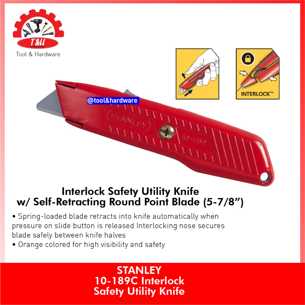 

Stanley Cutter 10-189c / Pisau Interlock / Cutter Stanley 10-189C Interlock Safety Utility Knife