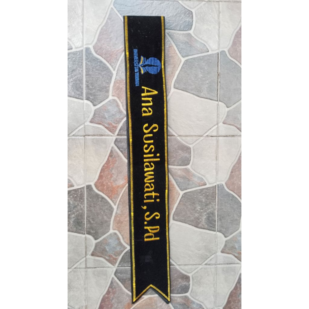 Selempang Wisuda/Sash/Selendang Wisuda/ Selempang Nama/Selempang Cumlaude/Selempang Custome/ Selempa