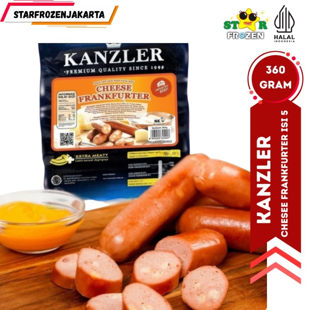 

Kanzler Cheese Frankfurter / Sosis Sapi Adam keju / chicken sausage cheese 360 gram