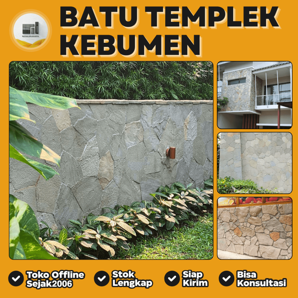 Batu Alam Templek Kebumen Acak Cocok Untuk Dinding | Batu Alam Jakarta