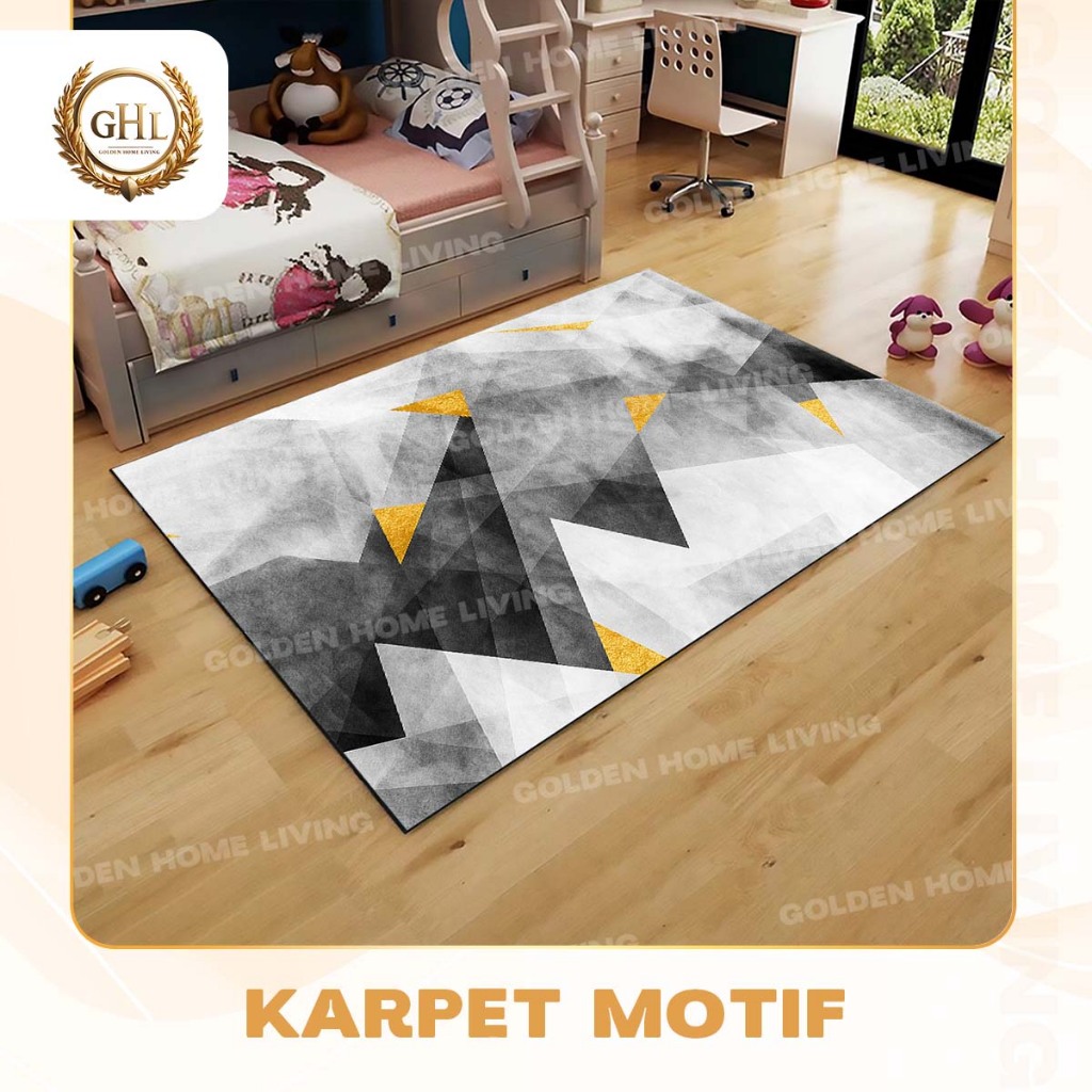 GHL - Karpet Busa Jumbo 195x220Cm Karpet Lantai Ruang Tamu Motif Karpet Eropa Tebal Bulu Lembut