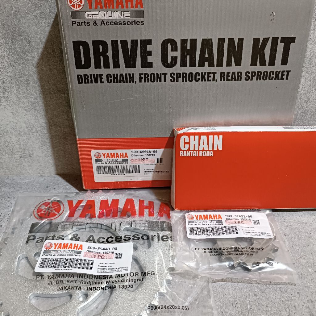 GEAR SET GIR PAKET RANTAI RODA FULLSET (5D9) MOTOR VEGA ZR, VEGA RR DAN JUPITER Z NEW