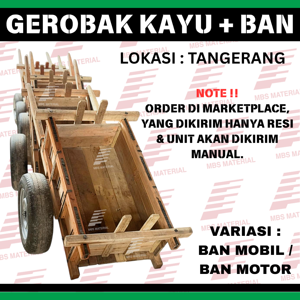 Gerobak Kayu / Gerobak Pasir / Gerobak Serbaguna - Ban Mobil & Ban Motor