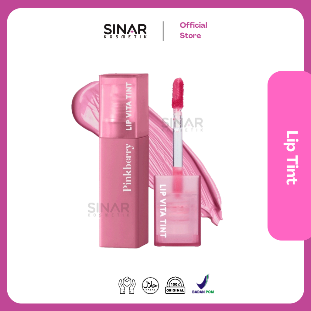 PINKBERRY Lip Vita Tint / Lip Tint 4gr / Shiny And Longlasting Liquid Lipstik Waterproof