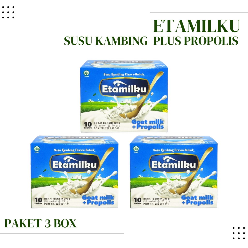 

ETAMILKU - Susu Kambing Etawa Plus Propolis I Bebas Kolesterol Sesak Napas - [ PAKET 3 BOX ]