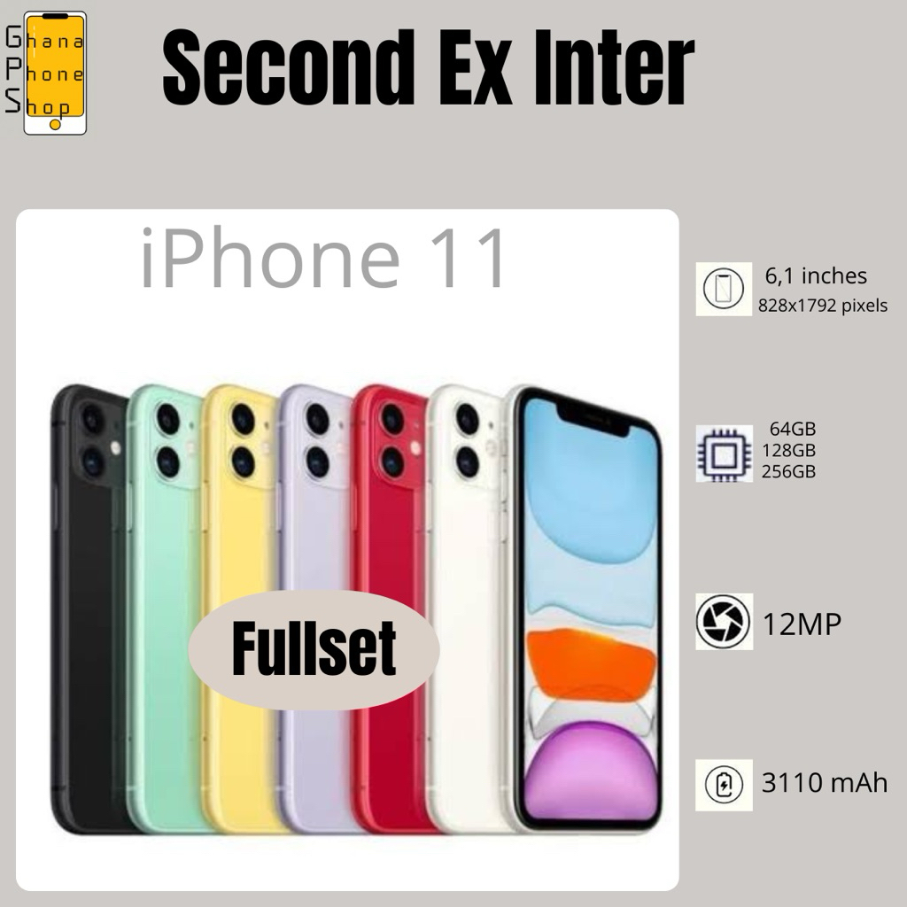 iP 11 64GB 128GB 256GB Second Original Ex inter