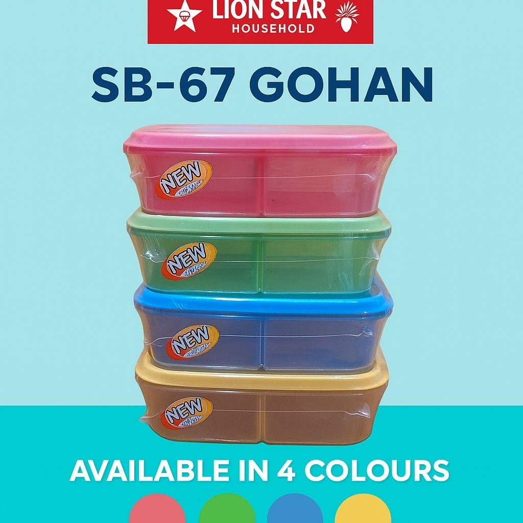 tempat makan bekal anak ( 3 sekat ) lion star SB-67 GOHAN  lunch box 201 LION STAR