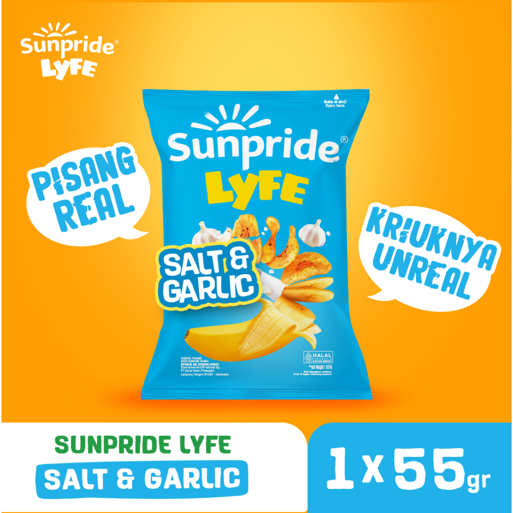 

Sunpride Lyfe Salt & Garlic 55 gr - Cavendish Banana Chips