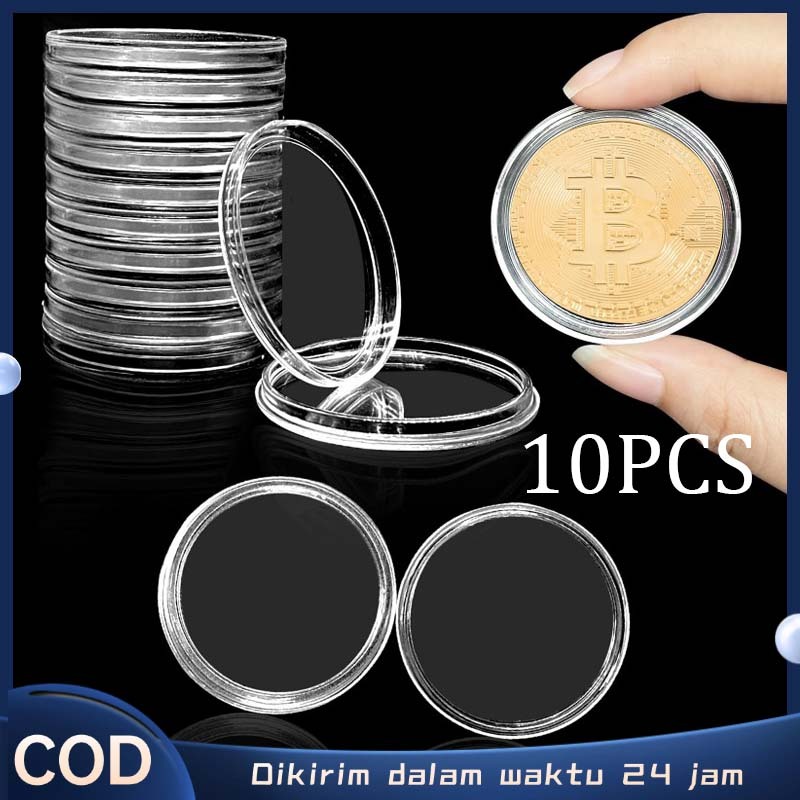 isi 10pcs Kapsul Koin Akrilik 45mm Tempat Pelindung Koleksi Koin / Kotak Koin Transparan