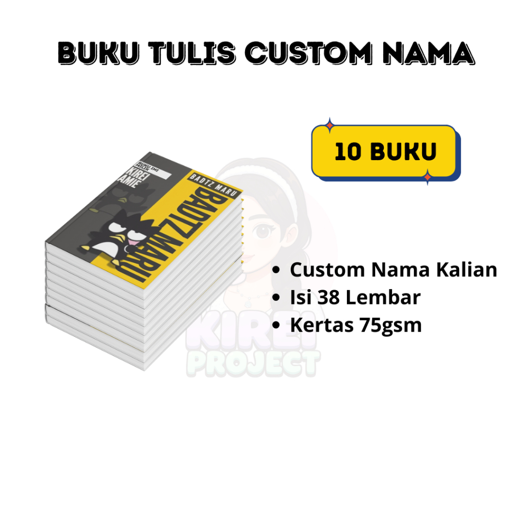 

Buku Tulis Custom Nama Badtz Maru 10 Buku