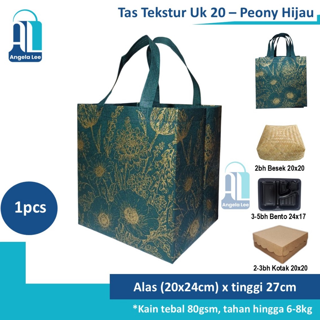 

Tas Kain Spundbond Tebal Motif Mewah Hajatan Syukuran Untuk Nasi Kotak Besek Bento Bag 1 Pcs