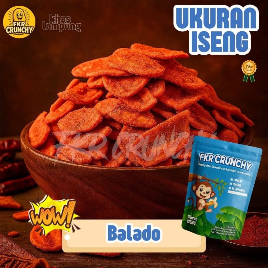 

Keripik Pisang Balado FKR CRUNCHY | Camilan Renyah, Pedas Gurih Khas Lampung
