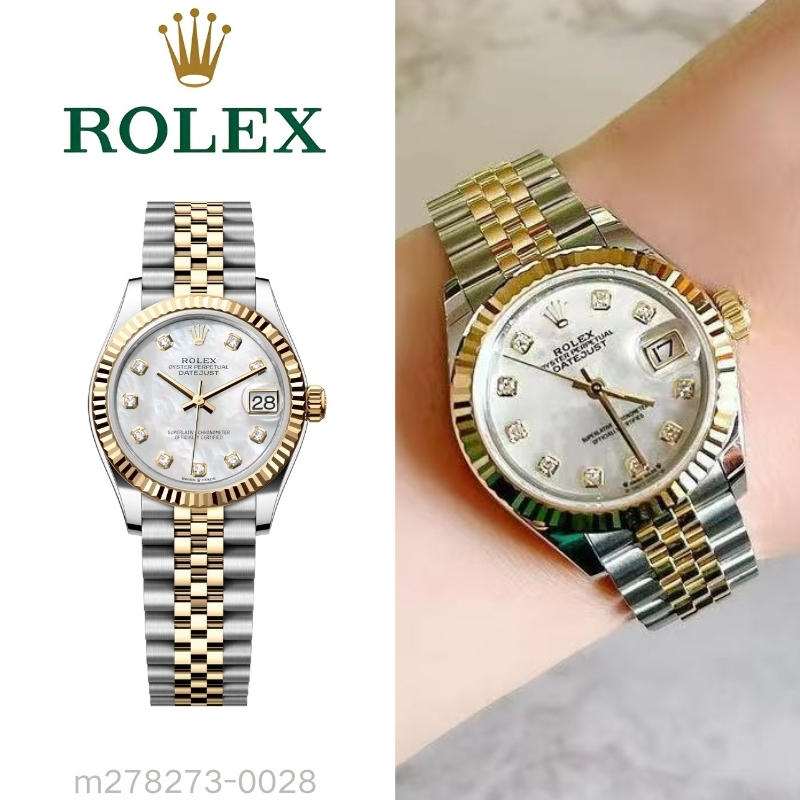 【Rolex】100% ASLI Rolex watch Jam tangan Rolex Wanita Datejust series M278273-0028 31mm Mother of pea