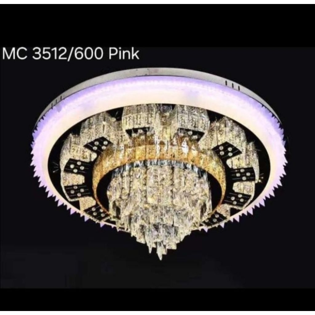 { GRADE A } Lampu Hias Plafon Linear LED Lamp dinding atap indah mewah Crystal void lingkaran motif 