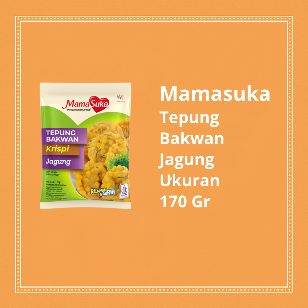 

Mamasuka Tepung Bakwan Jagung 170gr - Tepung Khusus untuk Bakwan Jagung Gurih Renyah