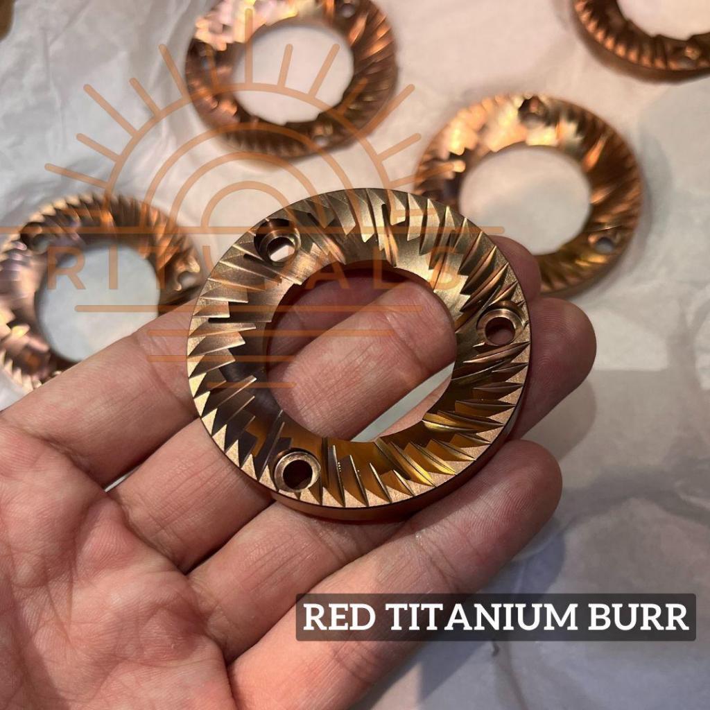 Red Titanium Flat Burr 54mm / 64mm / 83mm | Upgrade Grinder DF54 DF64 DF83 | Rituals | Presisi Tingg