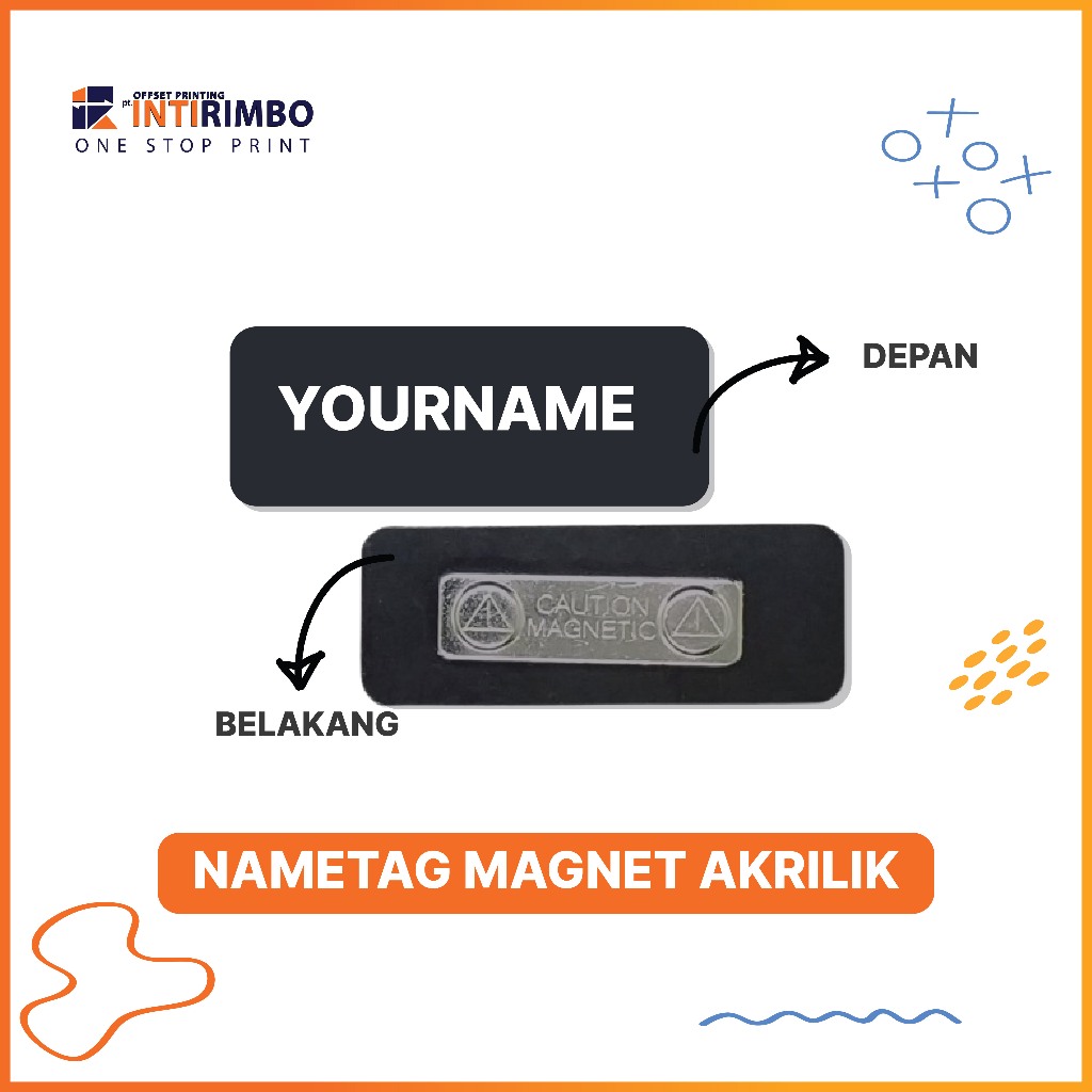 

NAMETAG / LABEL NAMA / PAPAN NAMA AKRILIK CUSTOM / MAGNET / IDENTITAS KARYAWAN