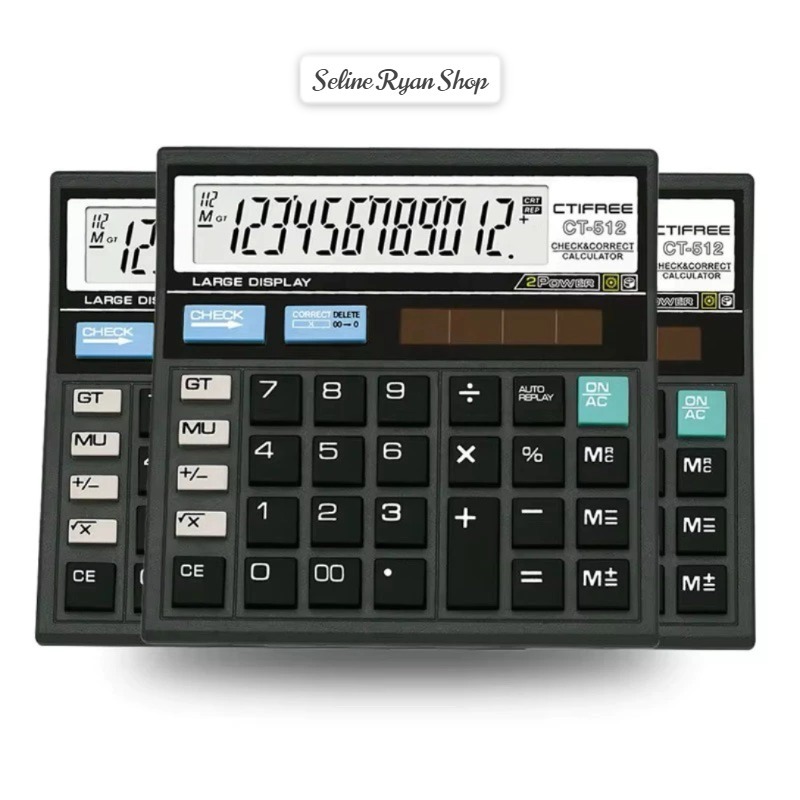 

Scientific Calculator / Kalkulator Besar Hitam 12-digit / Alat Hitung Layar Digital 2 Power