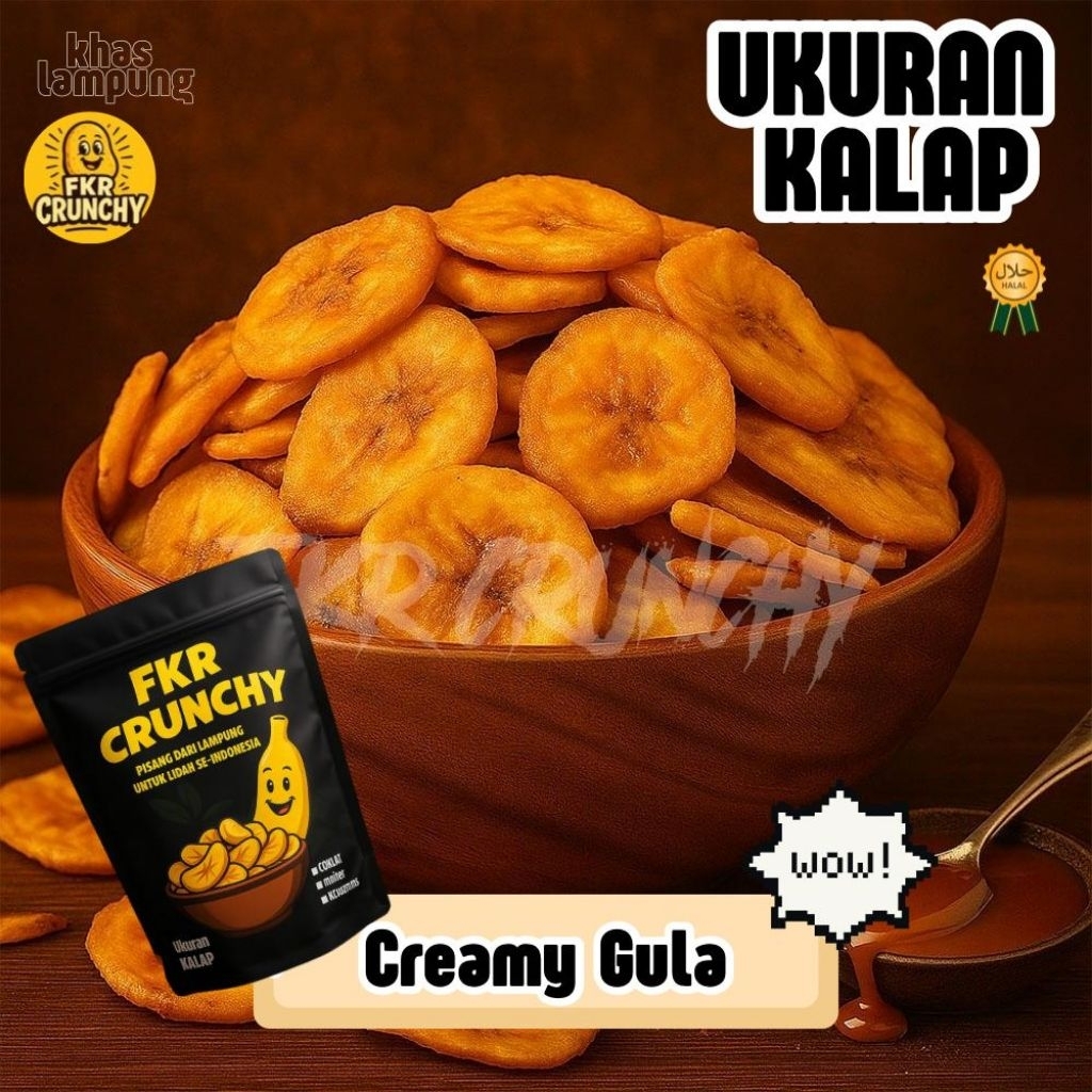 

Keripik Pisang Rasa Creamy Gula FKR CRUNCHY | Manis, Renyah & Bikin Nagih Khas Lampung