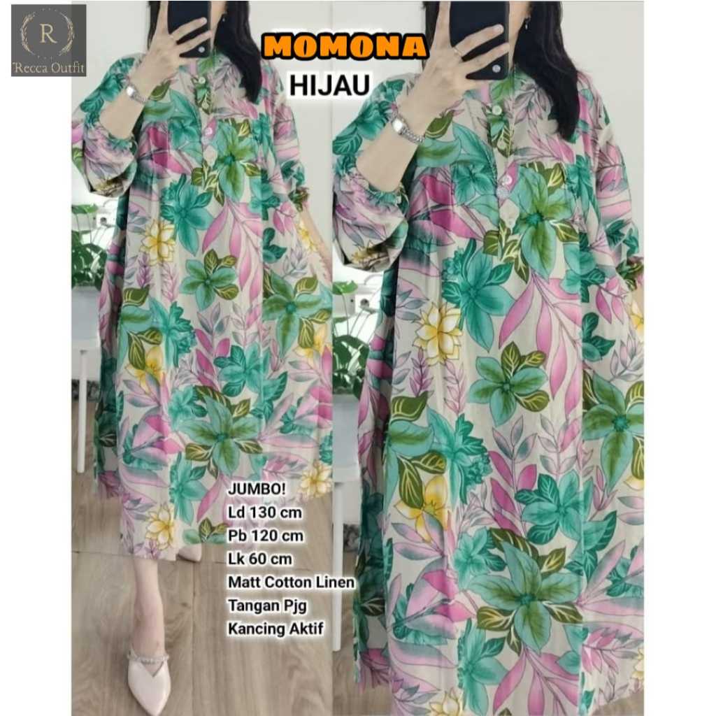 MIDI DRESS JUMBO SOZE XXXL KATUN LINEN MOTIF TERBARU PAKAIAN WANITA DRESS BUSUI LENGAN KERUT