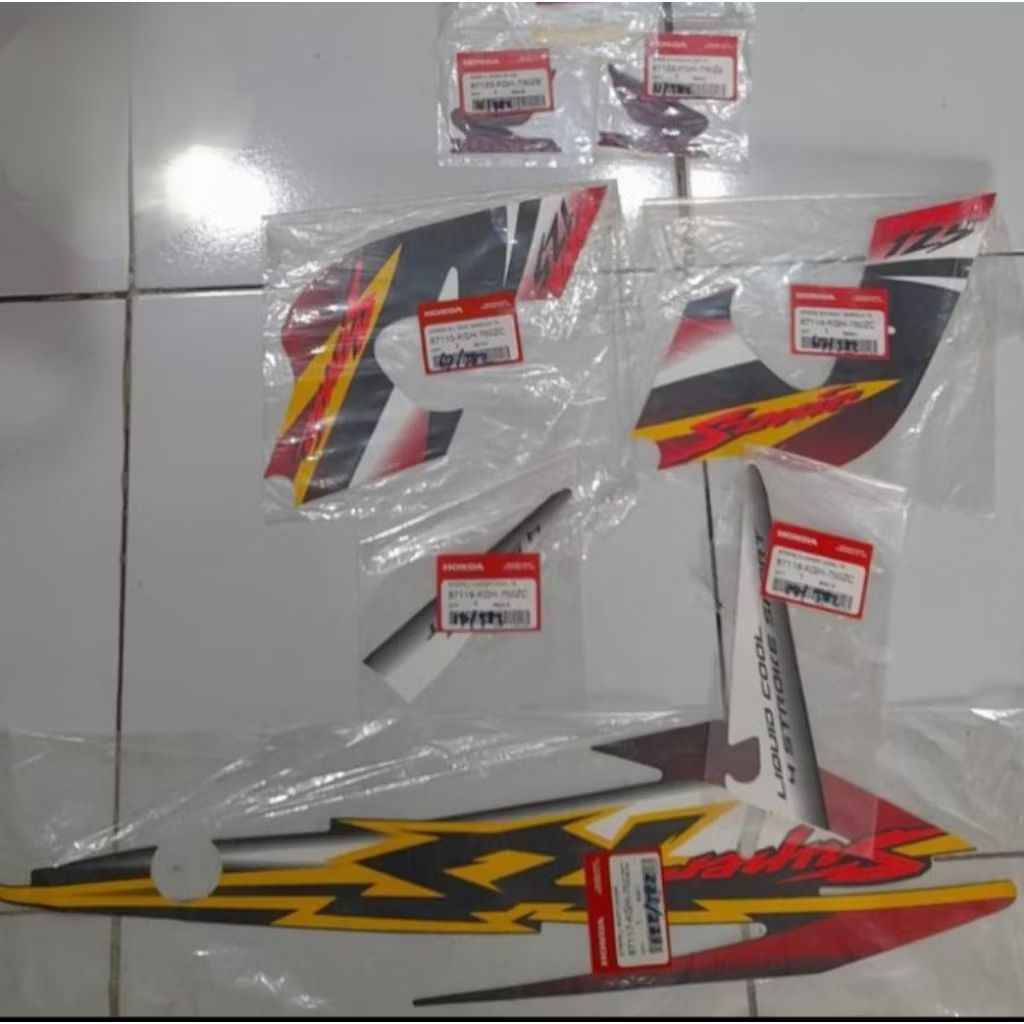 striping stiker body ori honda sonic125old (thn2003/tidak komplit)