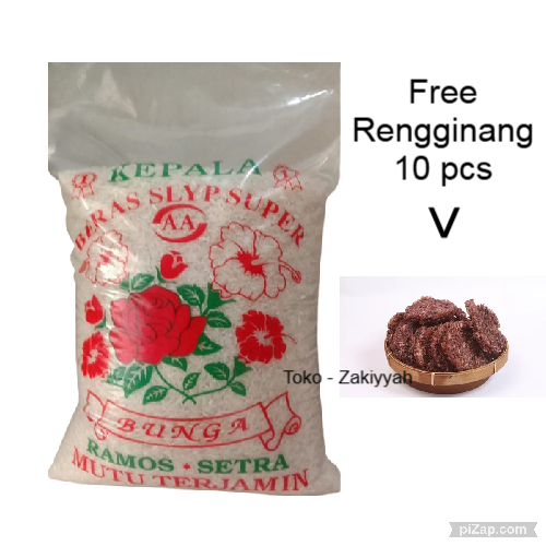 

Beras Cap Bunga kualitas medium | Beras Kemasan 3kg FREE rengginang
