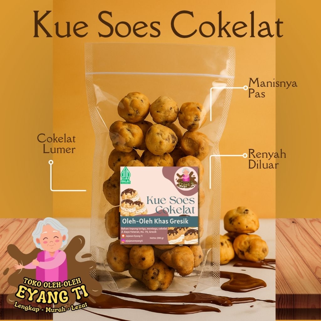 

Kue Soes Cokelat Lumer dan Crunchy Lezat