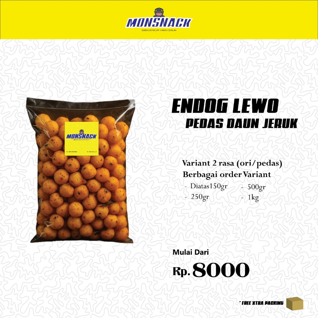

Monsnack Cimol Endog Lewo Variant 160gr - 1kg