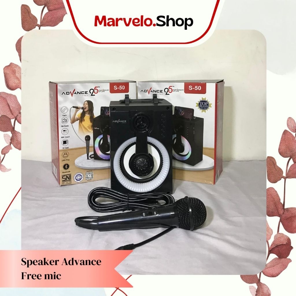 Speaker ADVANCE S-50 SPEAKER BLUETOOTH PORTABLES FREE MIC Speaker advance S 50