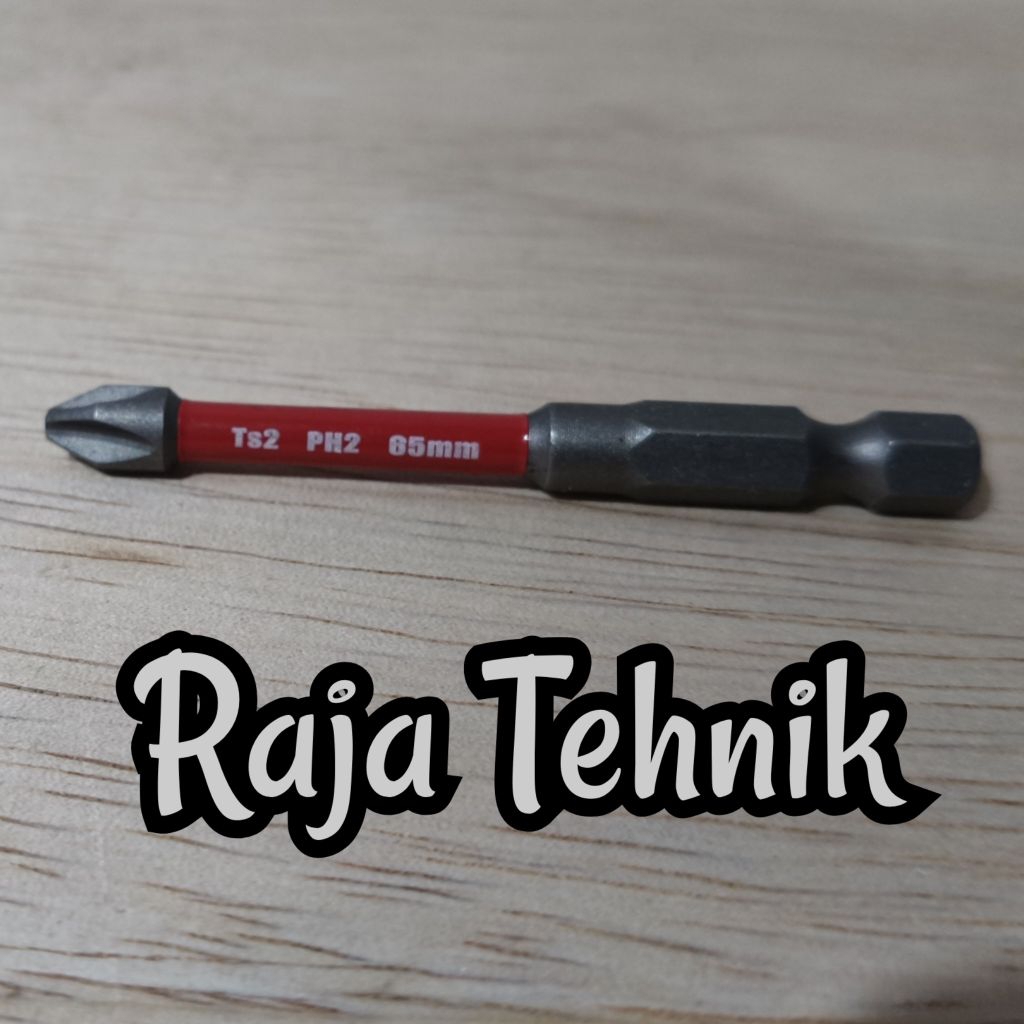 Mata Bor Obeng Magnet Anti Slip Screwdriver Bit Set 1 Pcs PH2 Magnetic 65MM Long TS2 Toolsteel