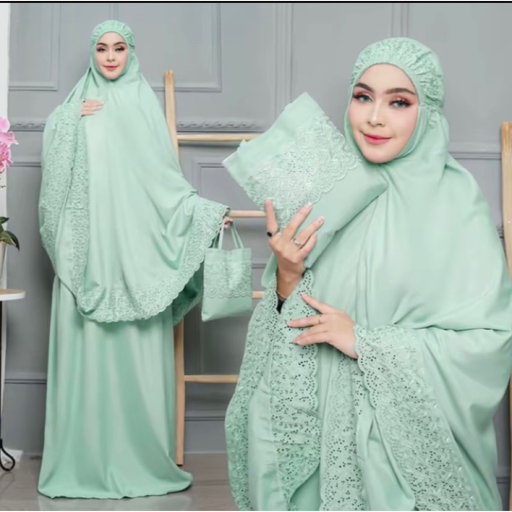 MUKENA DEWASA KHADIJAH / MUKENA JUMBO DEWASA / MUKENA BORDIR KHADIJAH JUMBO