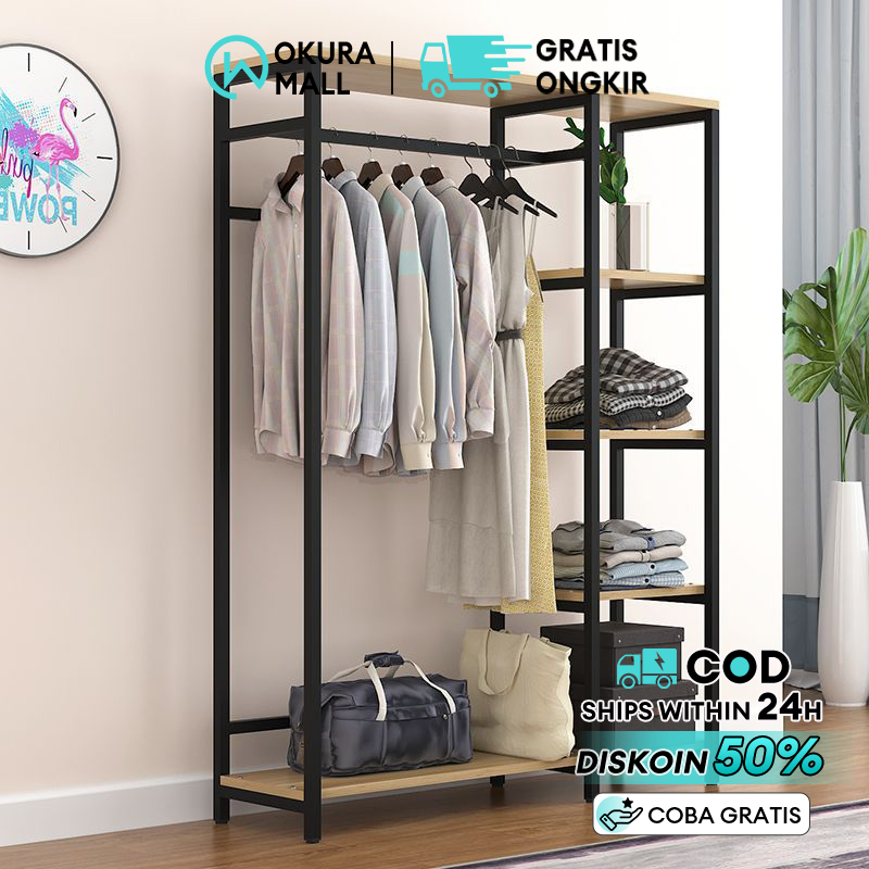 Stand Hanger Kayu Rak Gantungan Baju Kayu Rak Gantungan Baju Serbaguna Rak Gantungan Baju Dengan