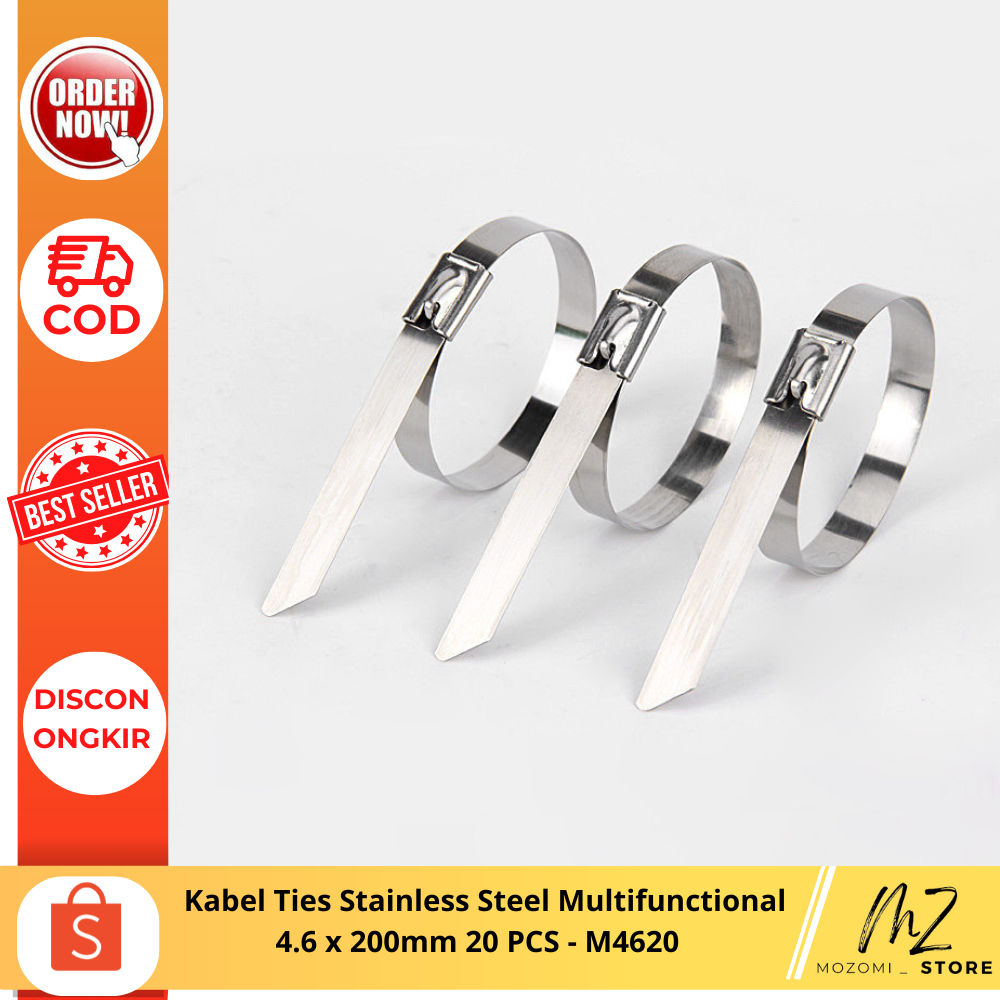 

Kabel Ties Stainless Steel Multifunctional 4.6 x 200mm 20 PCS