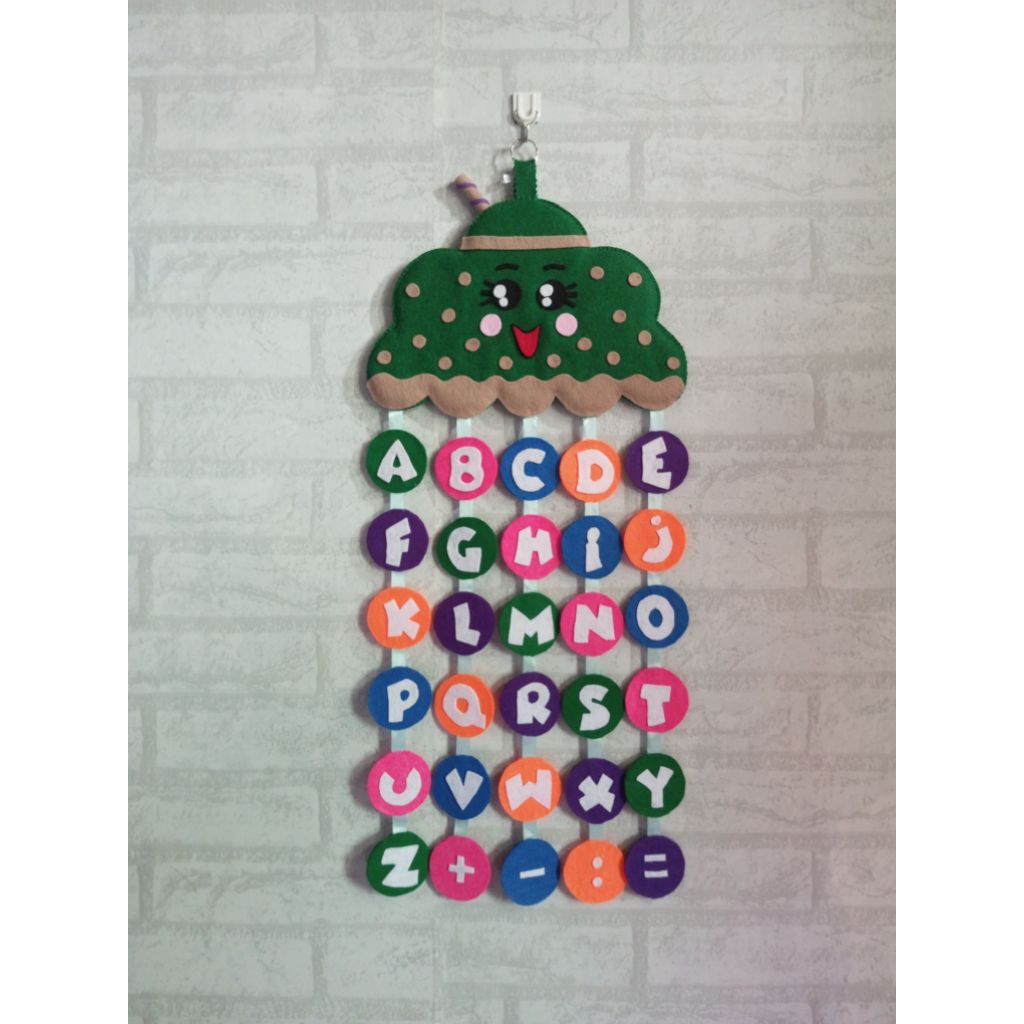 Hiasan Dinding Huruf Abjad Booba Hijau