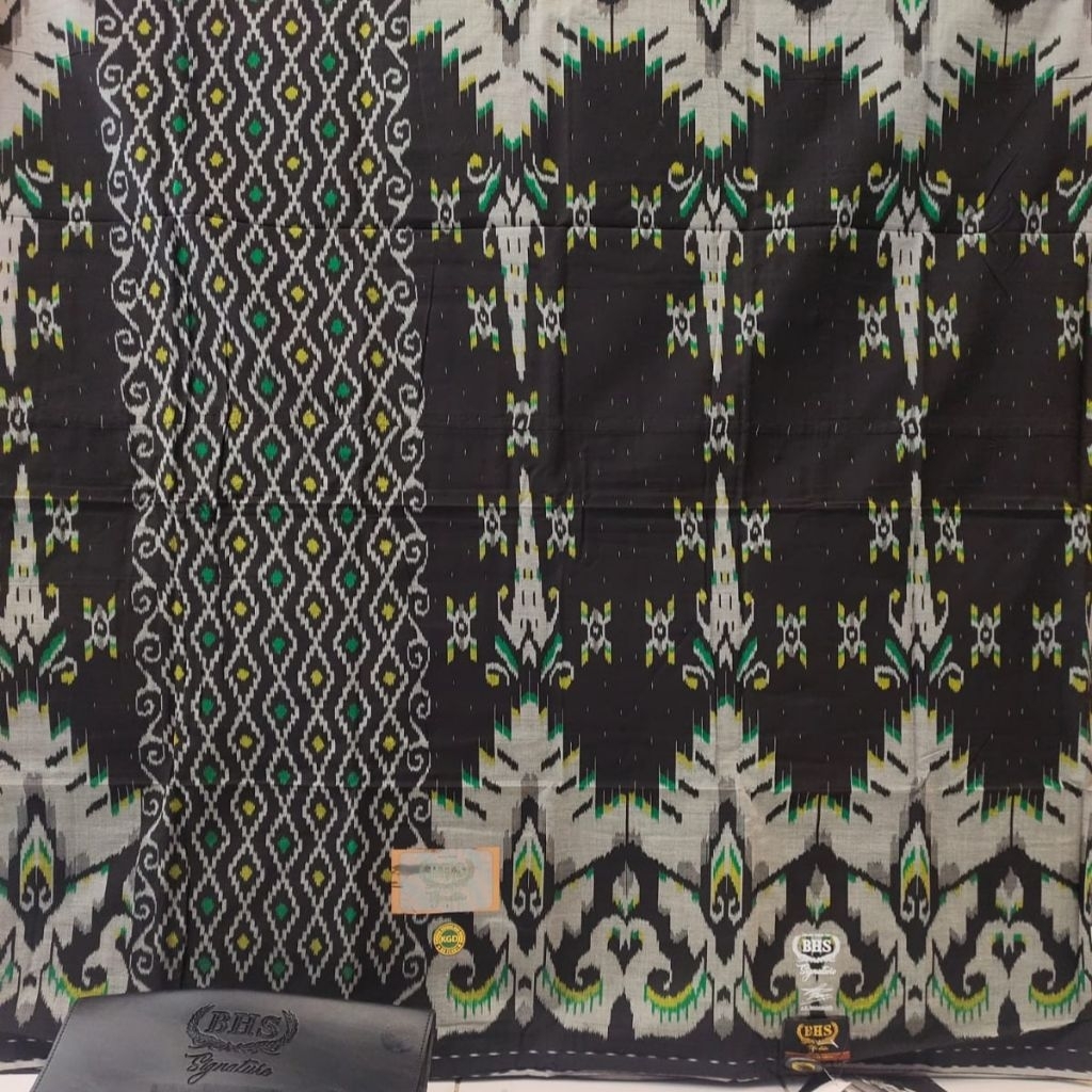 Sarung BHS Signature KTD KGD Gold Lawas Sutra Spunsilk Mercerized Jahit Tengah Motif Kawung ATBM Lim