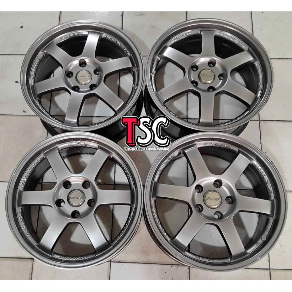 RAYS TE37 RING 17X8 PCD 5X114.3 ET 40 GREY | VELG MOBIL BEKAS BERKUALITAS
