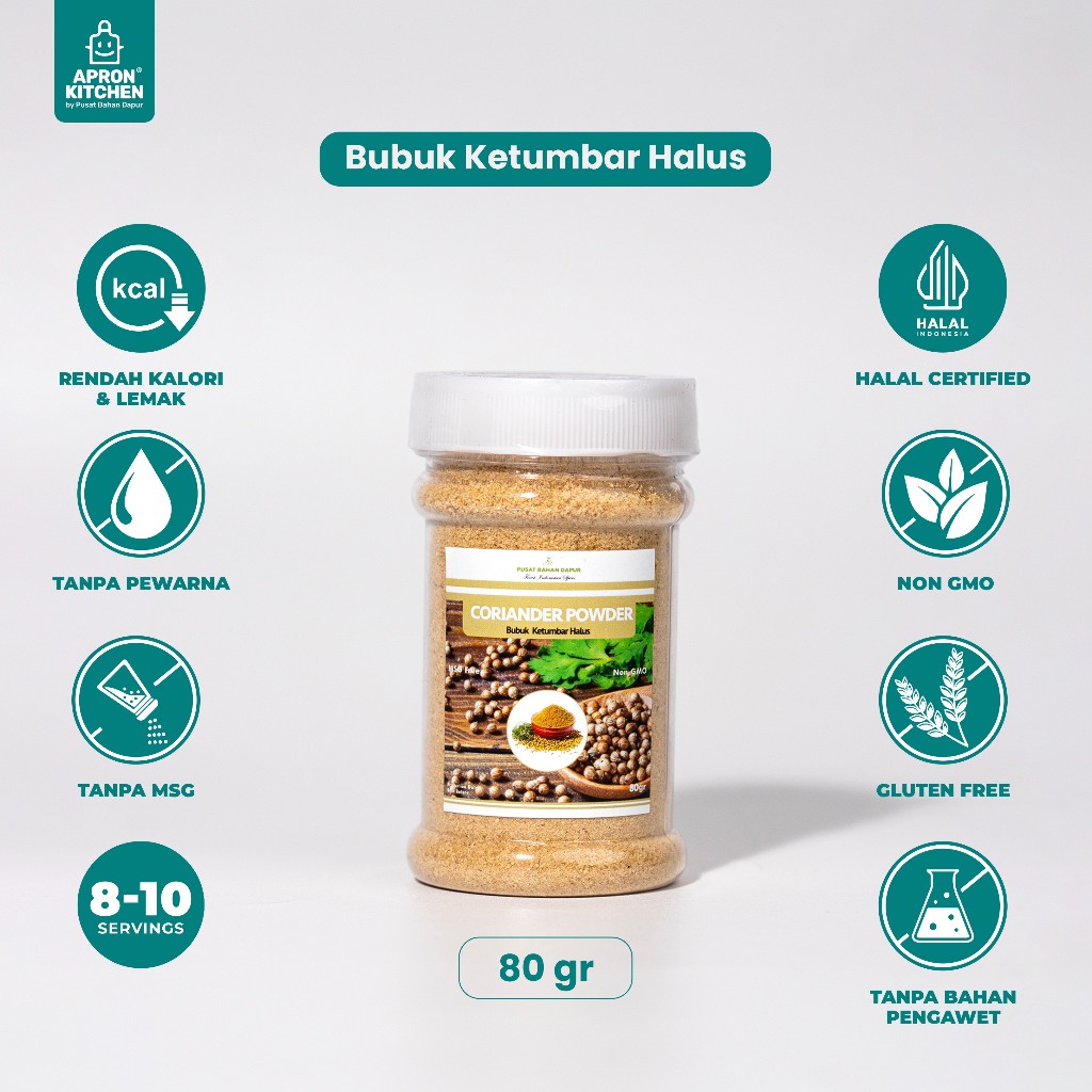 

Apron Kitchen Bumbu Coriander Seed Powder 80gr (Bubuk Ketumbar Halus Asli 80gr)