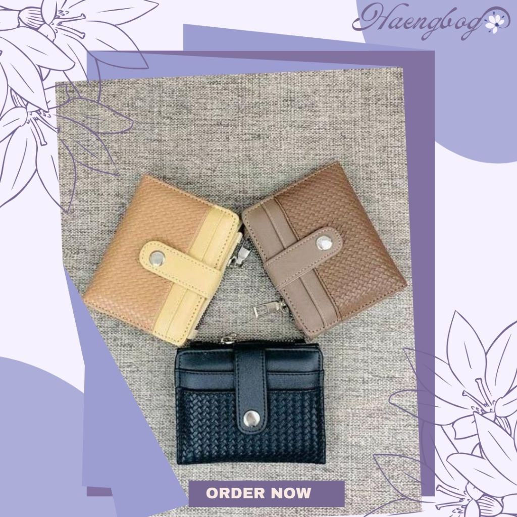Dompet Lipat Wanita Terbaru Dompet Mini Aesthetic anyaman Kekinian