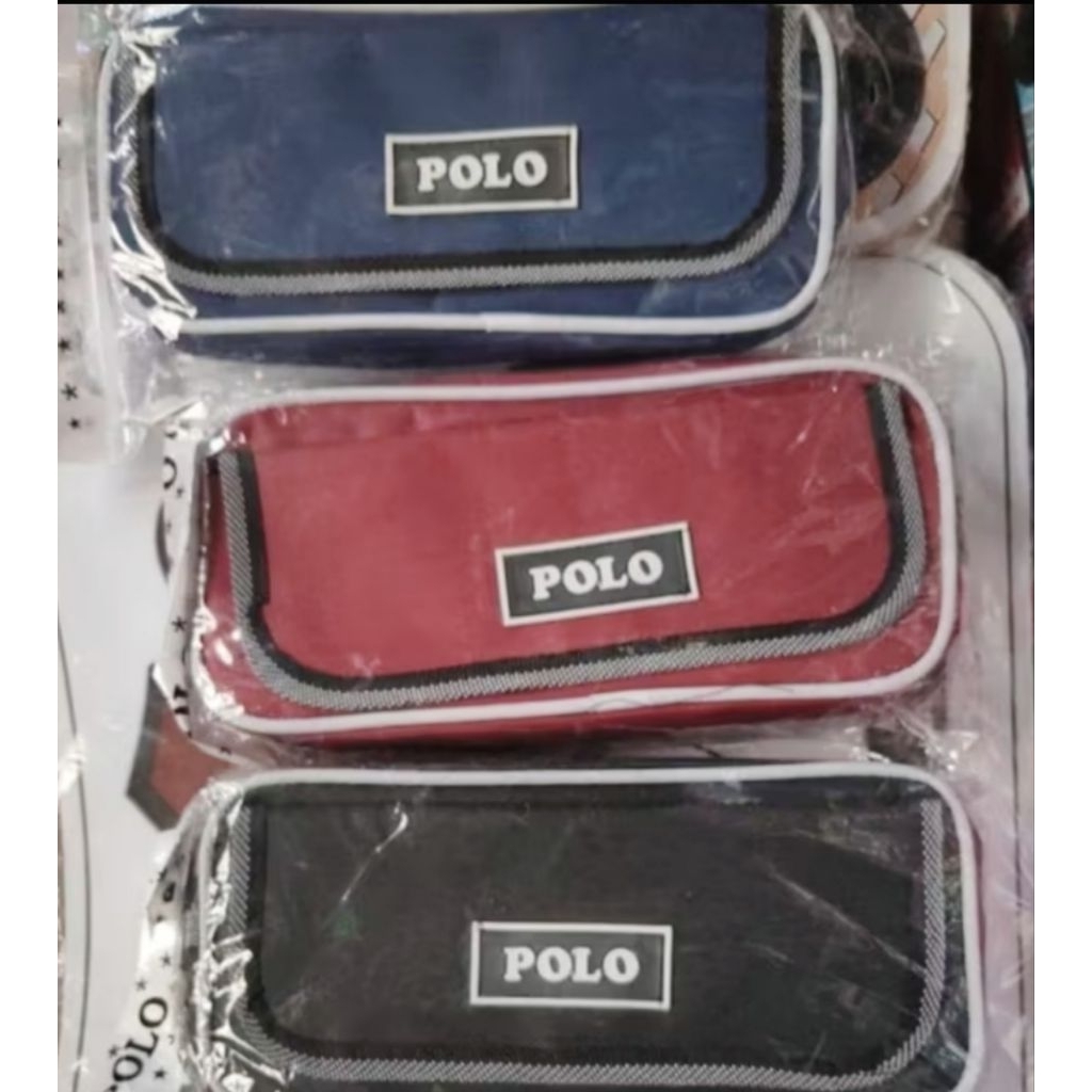 

kotak pensil kain resleting 2 kantong anak sekolah kerja kuliah