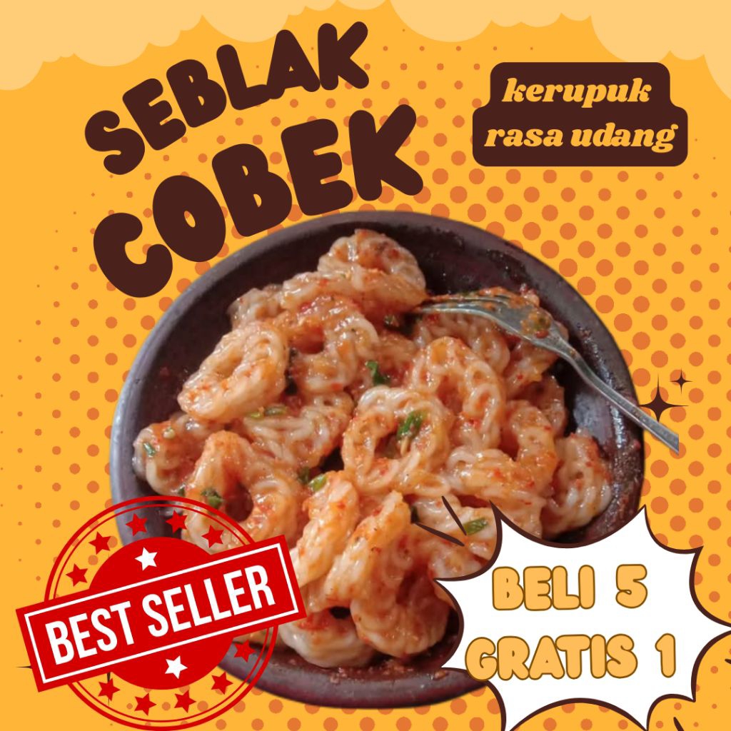 

Seblak Cobek Instan 150gr | Camilan Pedas Gurih Kekinian Termurah | Snack Kerupuk Udang Sambal Segar | Seblak Kering Pedas Nagih
