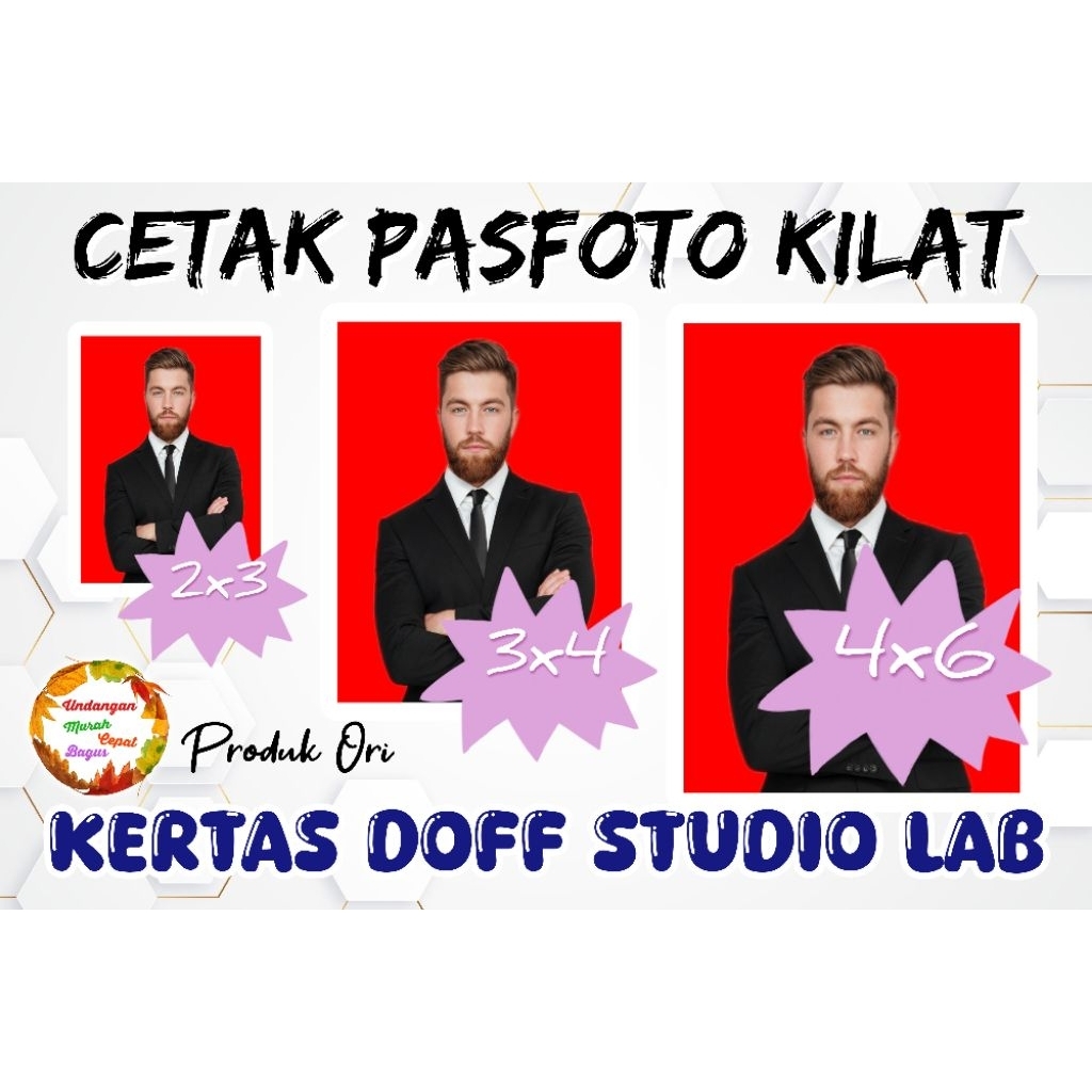 [BUKA SAMPAI MALAM] Cetak pas foto 2x3 3x4 4x6 kertas doff studio lab langsung jadi pasfoto