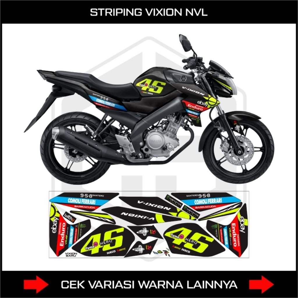 Striping Vixion NVl Livery Vr | 46 / Stiker Yamaha New Vixion Lightning / Decal Sticker Motor Vixion