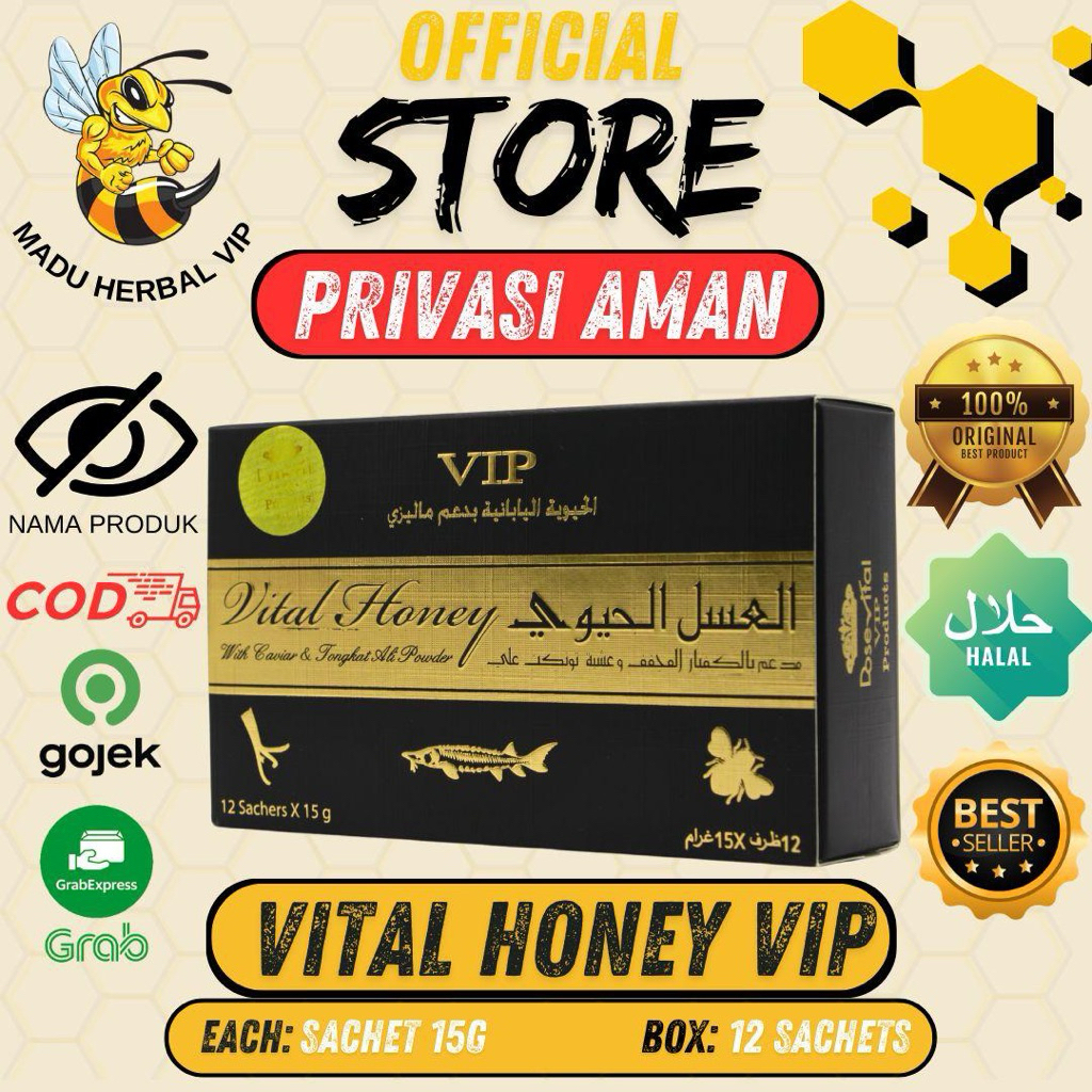 

vital Honey Vip Original 100% 1box 12 Sachet