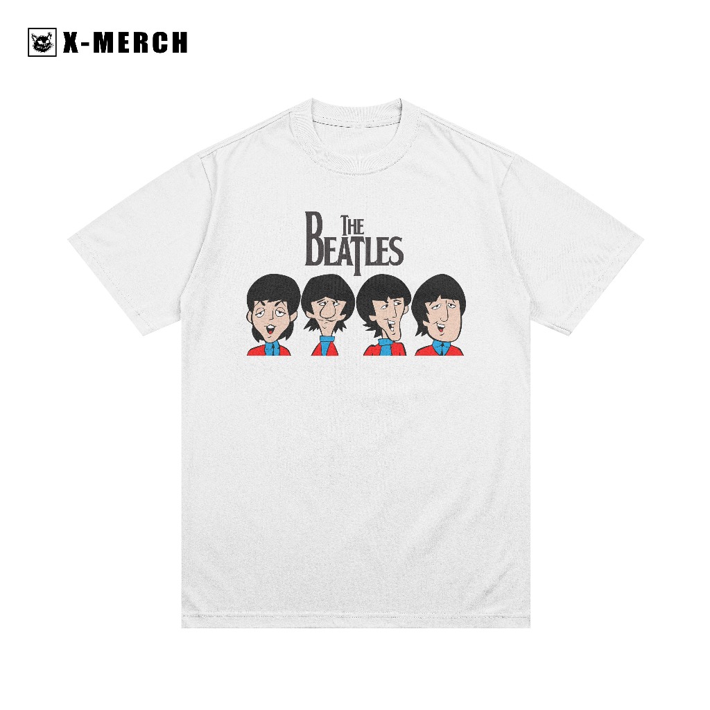 Kaos The Beatles - Fashion T-shirt Band Pria - Putih