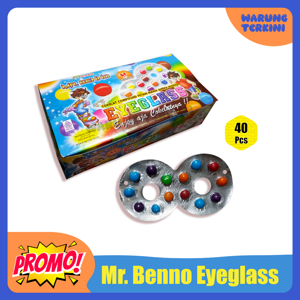 

Cokelat Compound Kaca Mata Mr. Benno 40 Pcs | Aneka Warna