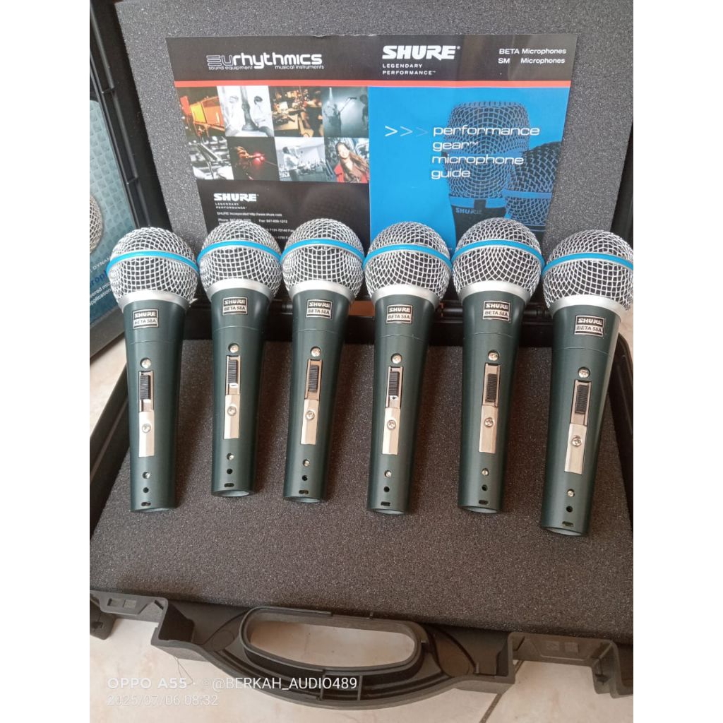 mic Shure Beta koper jumbo isi 6mic tanpa kabel