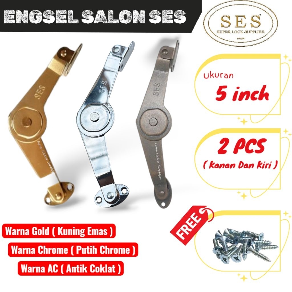 [ 2 PCS ] Engsel Salon Jendela SES 5 inch | Engsel Wayang Jendela SES 5 inch | Penahan Jendela SES 5