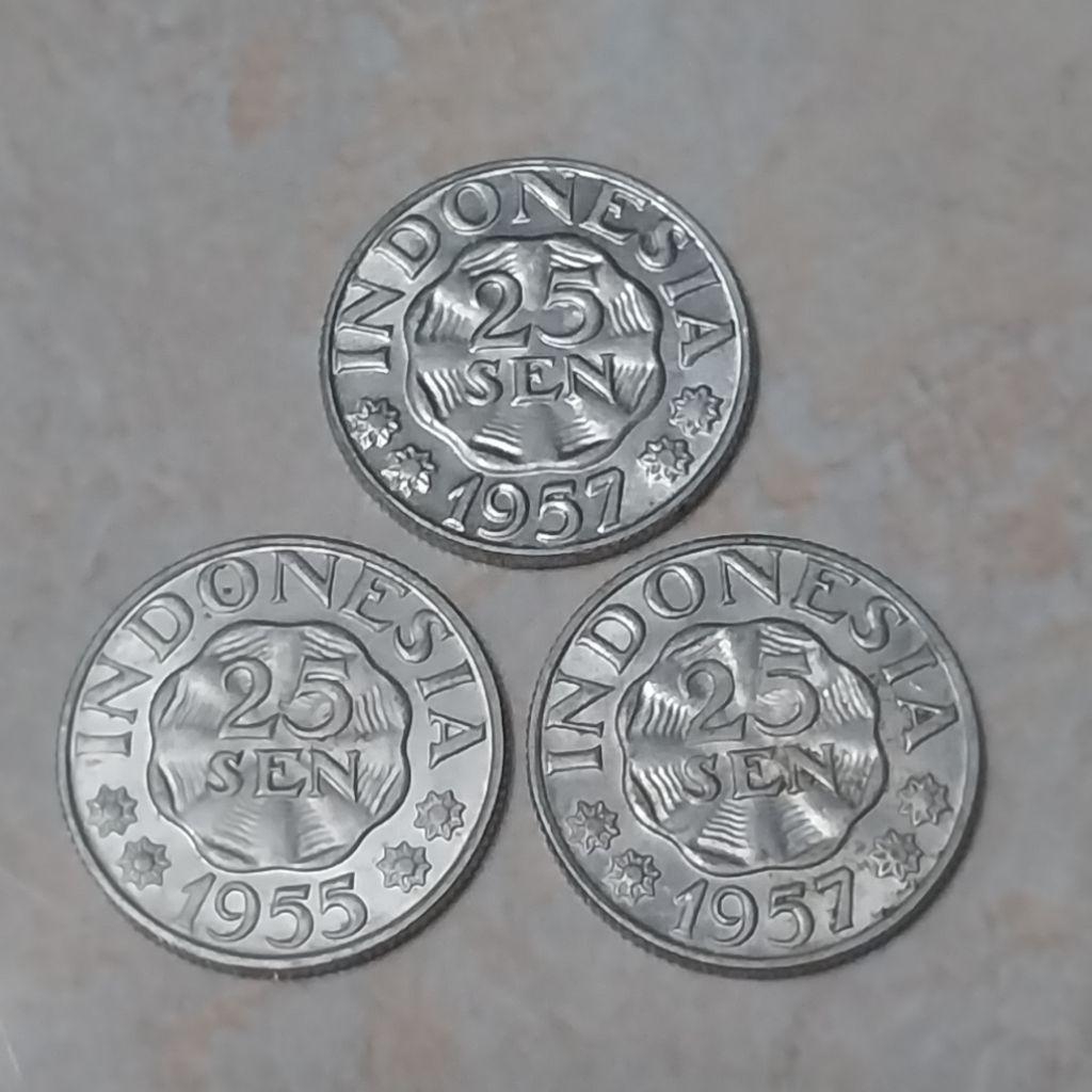 Uang koin 25 sen tahun 1955 1957