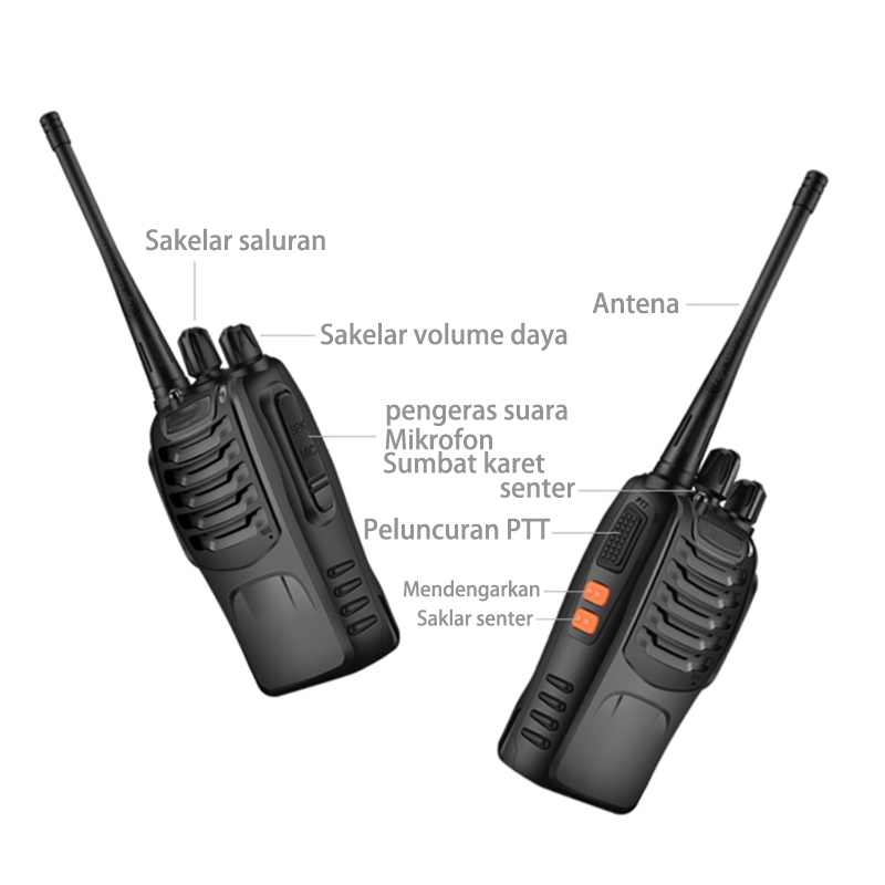 Keeone Ht Mini Jarak Jauh 2 Units Walkie Talkie 10Km(Max) 2800Mah Ht Wlan Uhf520Mhz Handy Talky