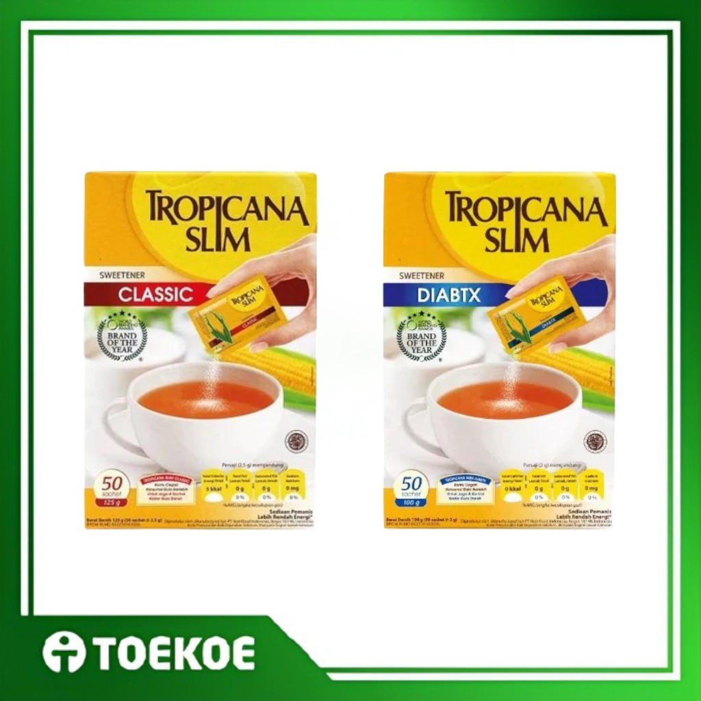 

TOEKOE Tropicana Slim Sweetener Classic / Tropicana Slim Diabtx 50 Sachet